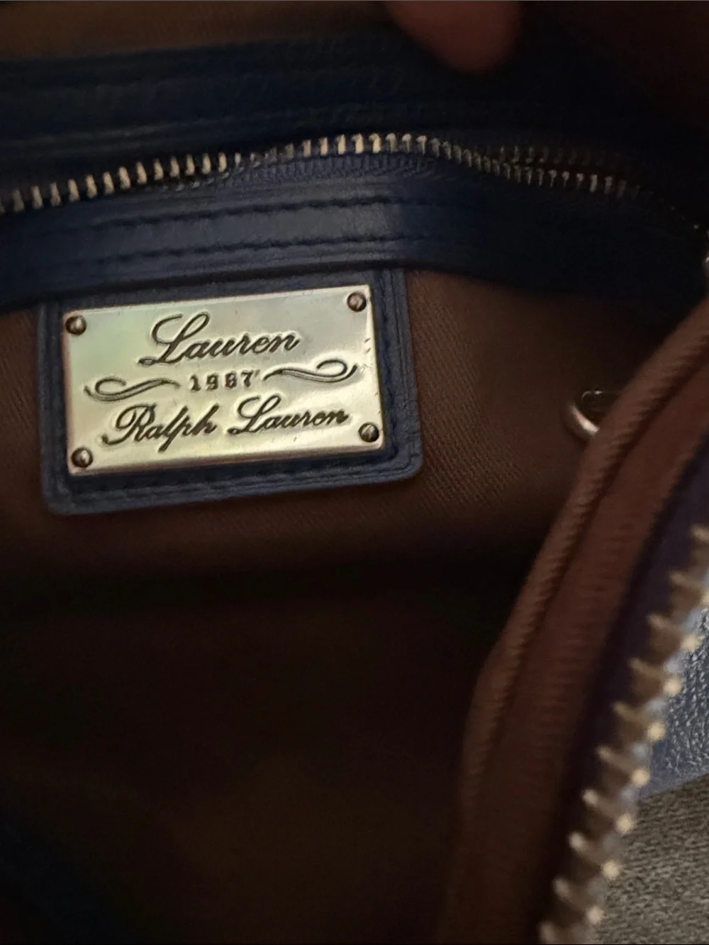 Ralph Lauren Men's Leather Shoulder Bag in Dark Blue